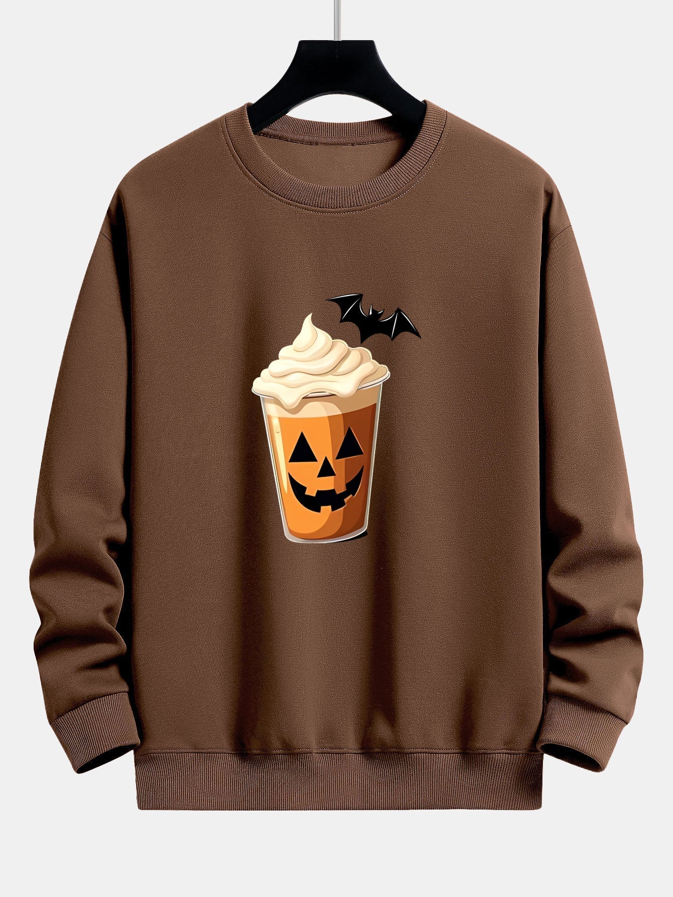 Celestino® | Halloween Pumpkin Drink Print Relax Fit Sweatshirt - Image 7