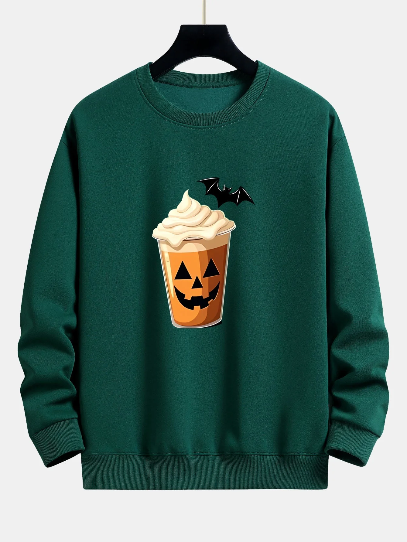 Celestino® | Halloween Pumpkin Drink Print Relax Fit Sweatshirt - Image 8