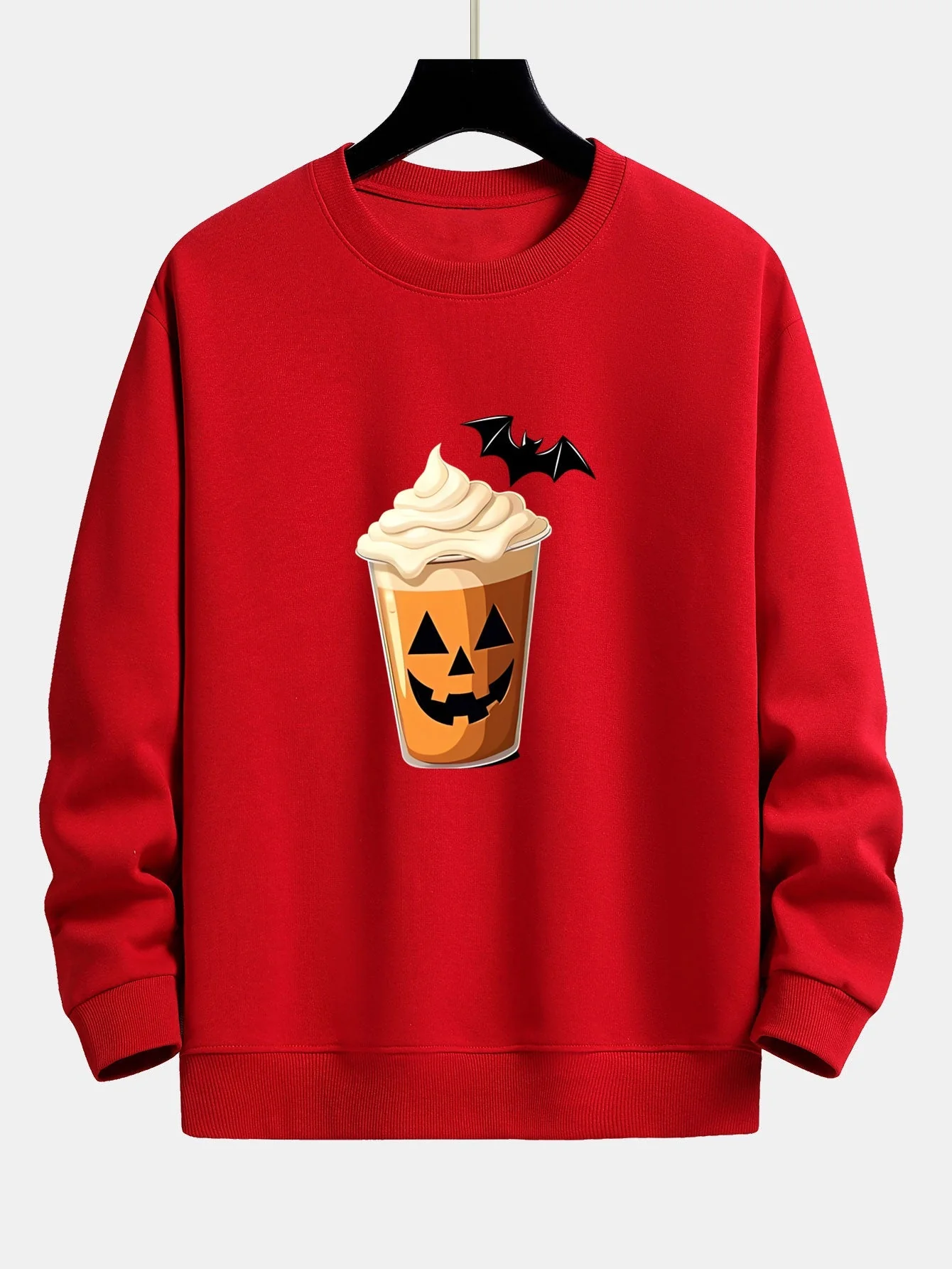Celestino® | Halloween Pumpkin Drink Print Relax Fit Sweatshirt - Image 9