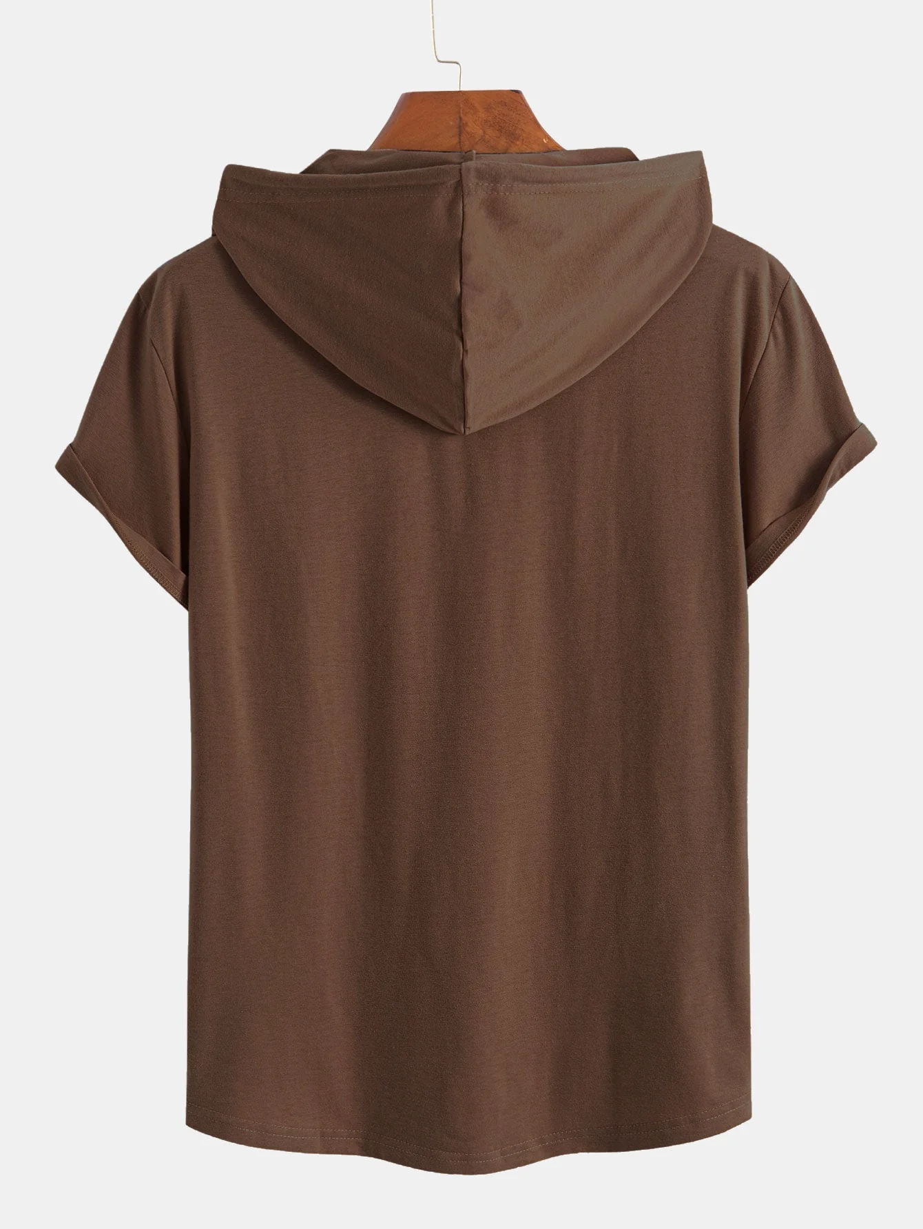 Celestino® | Short Sleeve Henley Hooded T-Shirt - Image 10