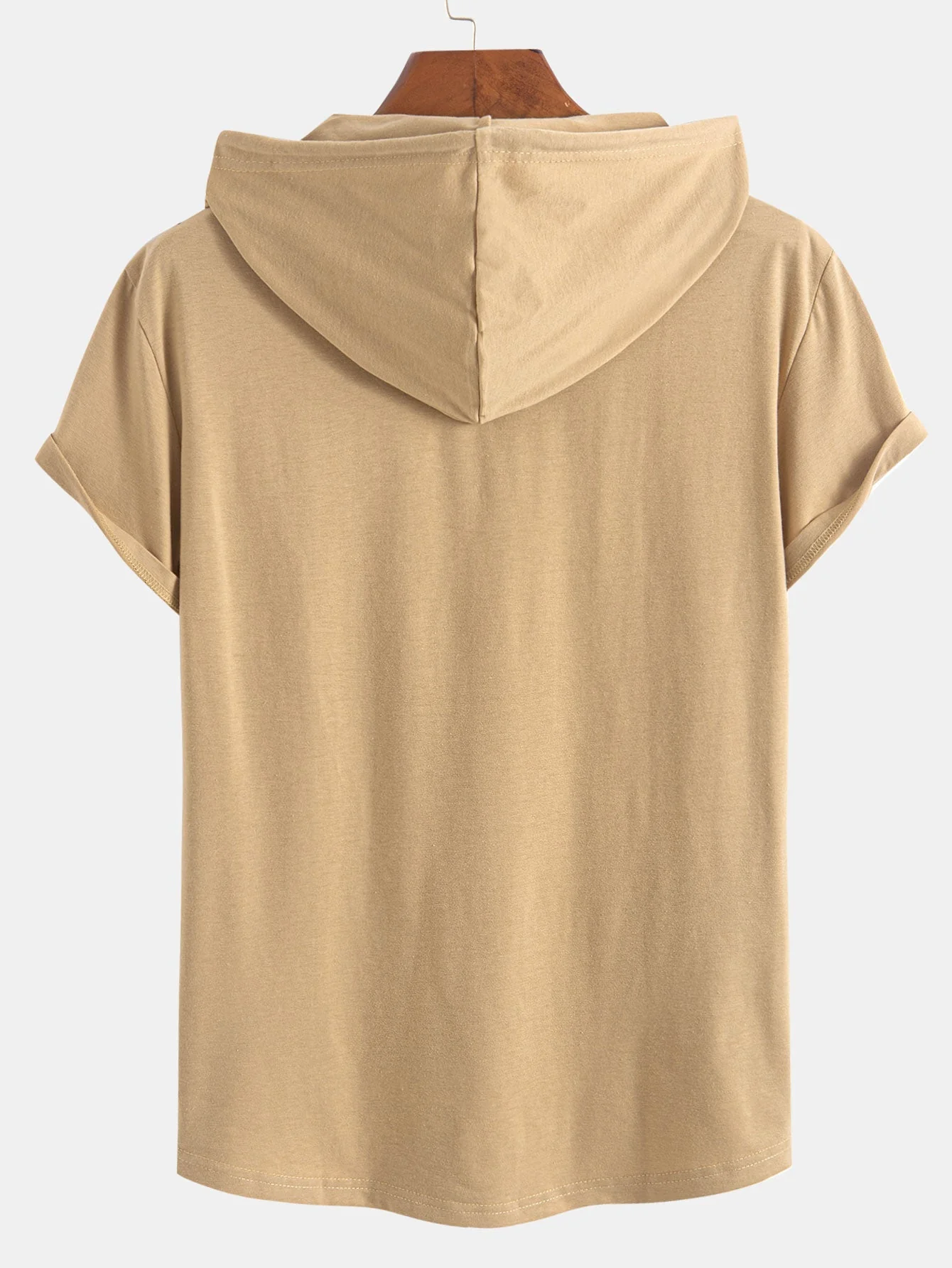 Celestino® | Short Sleeve Henley Hooded T-Shirt - Image 12