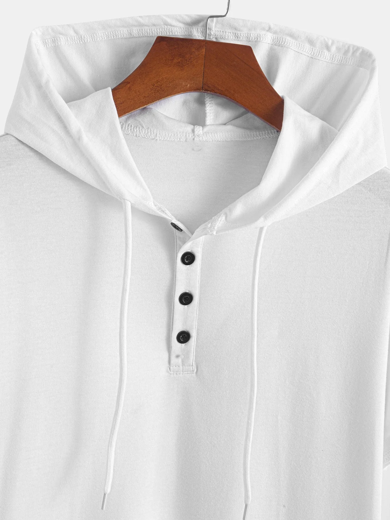 Celestino® | Short Sleeve Henley Hooded T-Shirt - Image 15