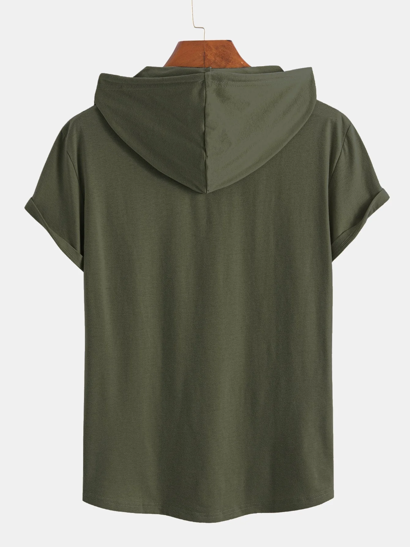 Celestino® | Short Sleeve Henley Hooded T-Shirt - Image 2