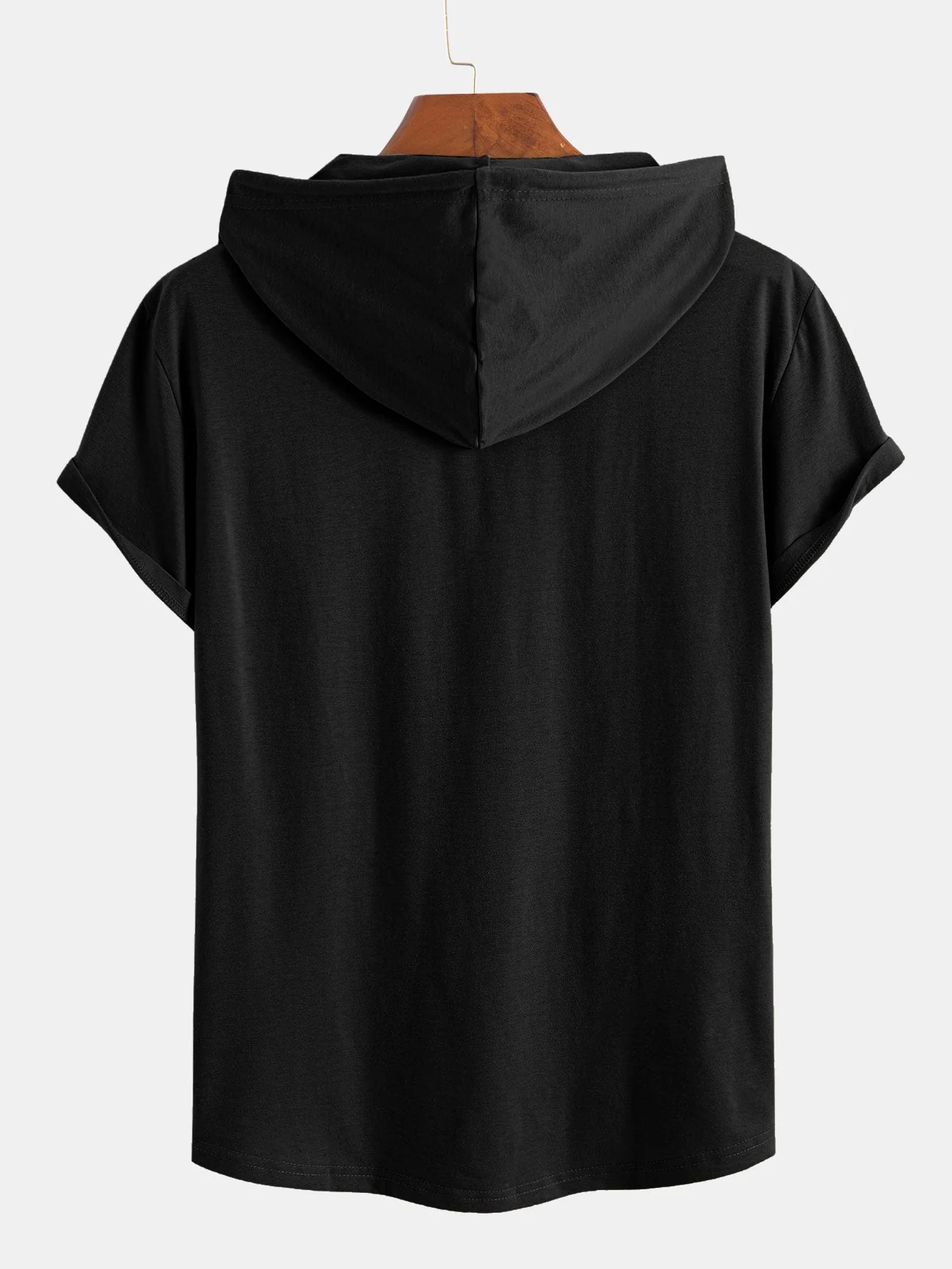 Celestino® | Short Sleeve Henley Hooded T-Shirt - Image 4