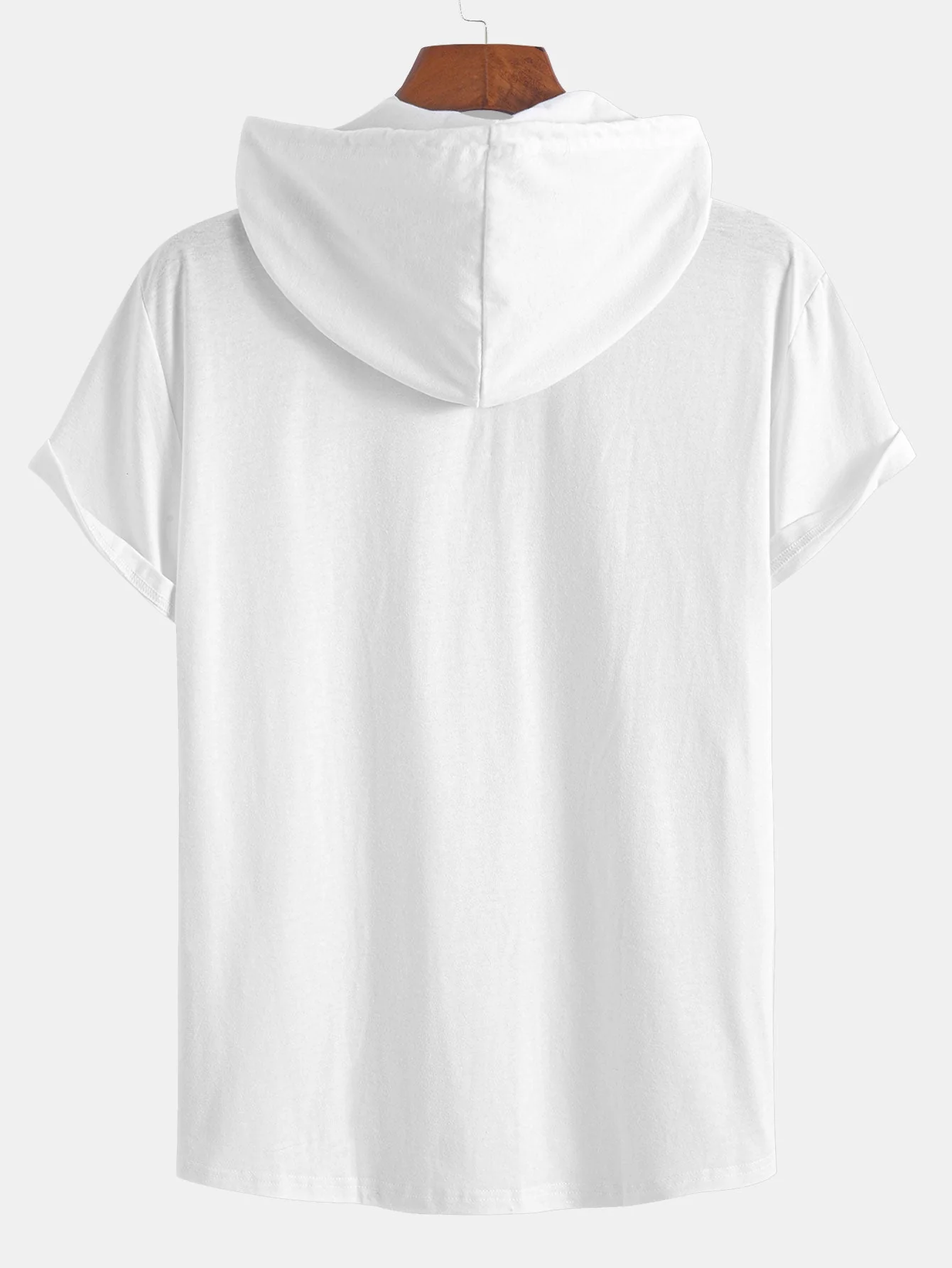 Celestino® | Short Sleeve Henley Hooded T-Shirt - Image 6
