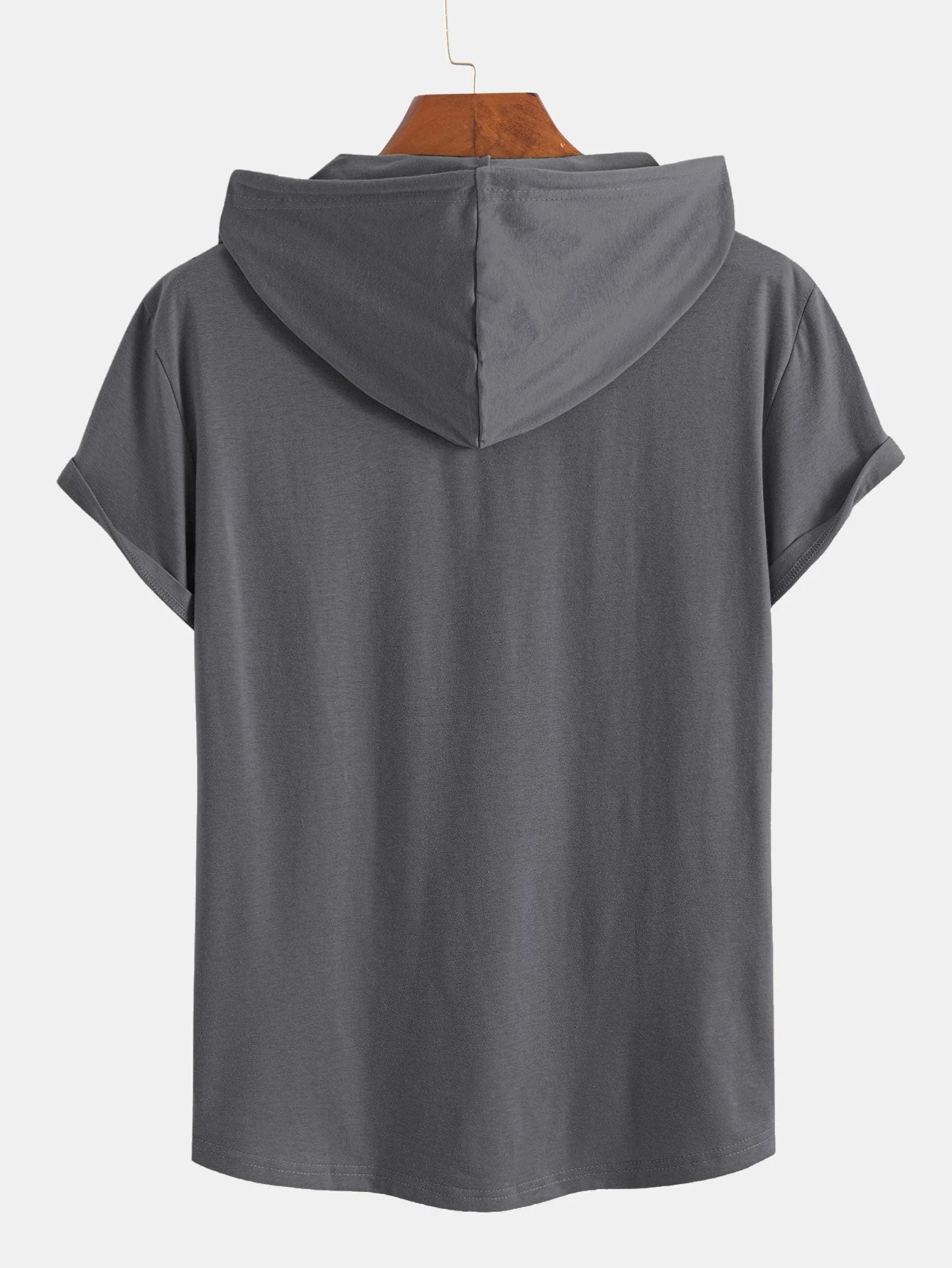 Celestino® | Short Sleeve Henley Hooded T-Shirt - Image 8