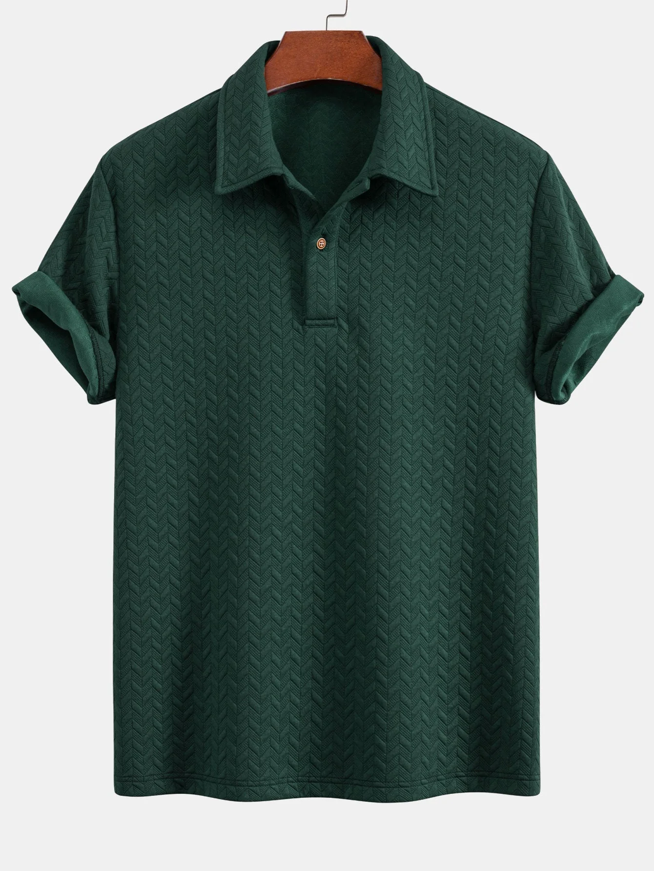 Celestino® | Short Sleeved Jacquard Textured Polo