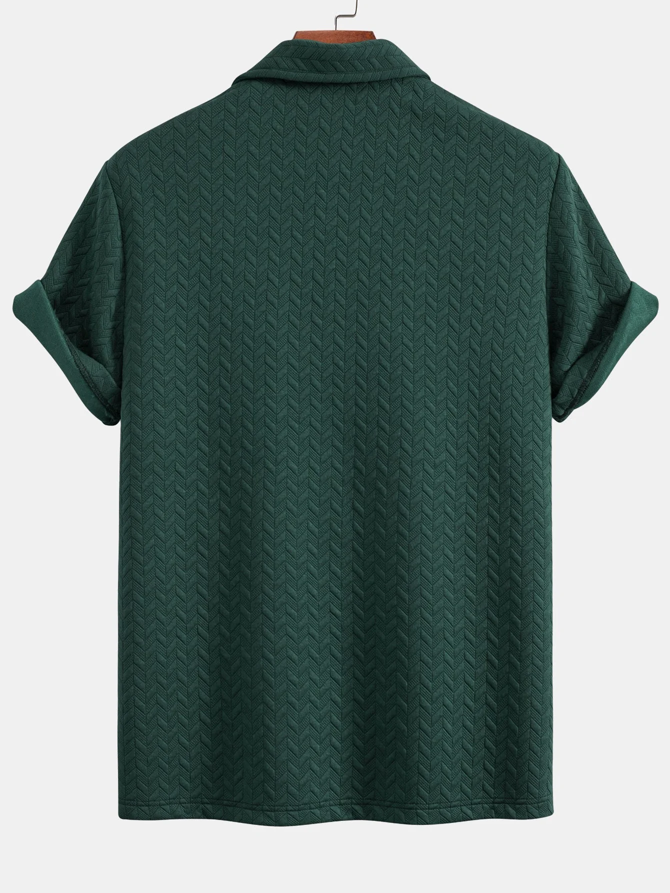 Celestino® | Short Sleeved Jacquard Textured Polo - Image 2