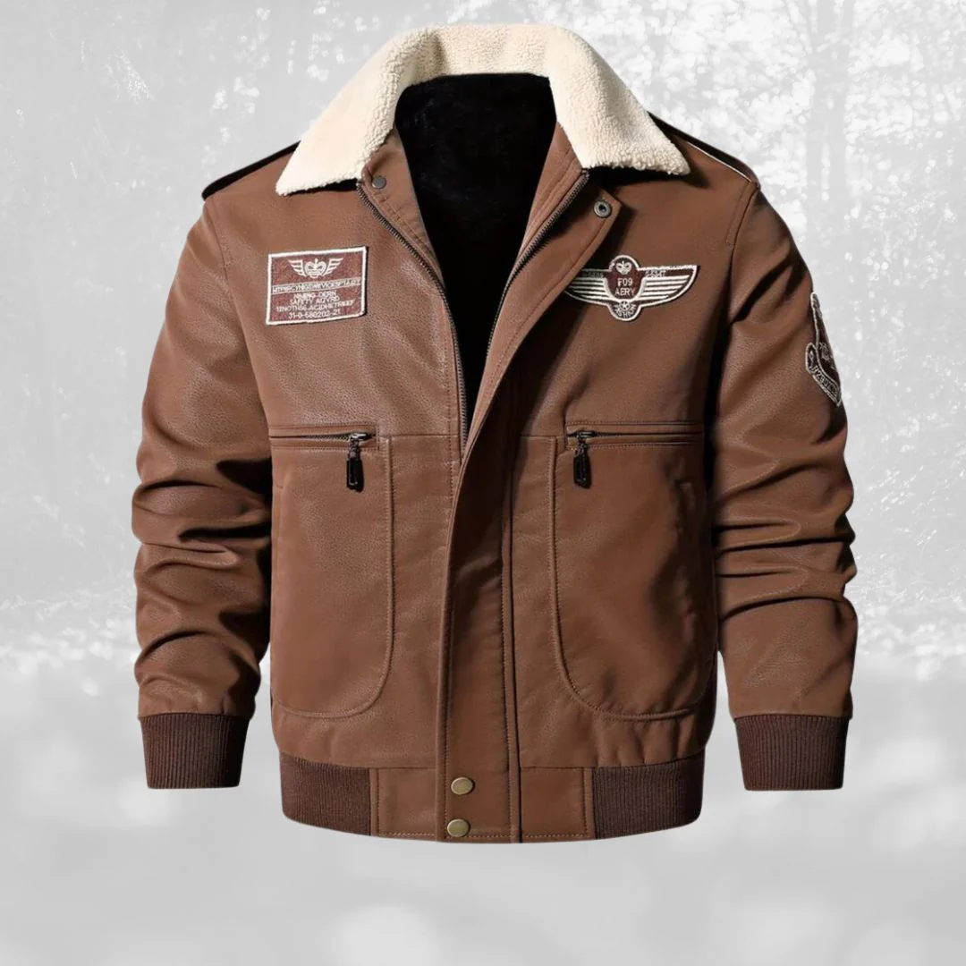 Celino | Sherpa collar flight jacket for men - Image 11