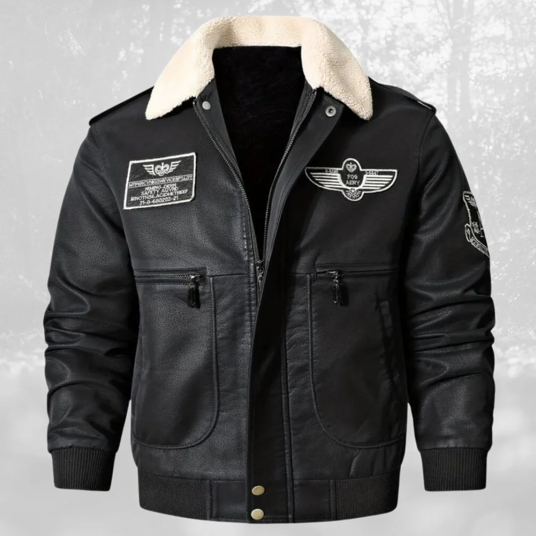 Celino | Sherpa collar flight jacket for men - Image 6