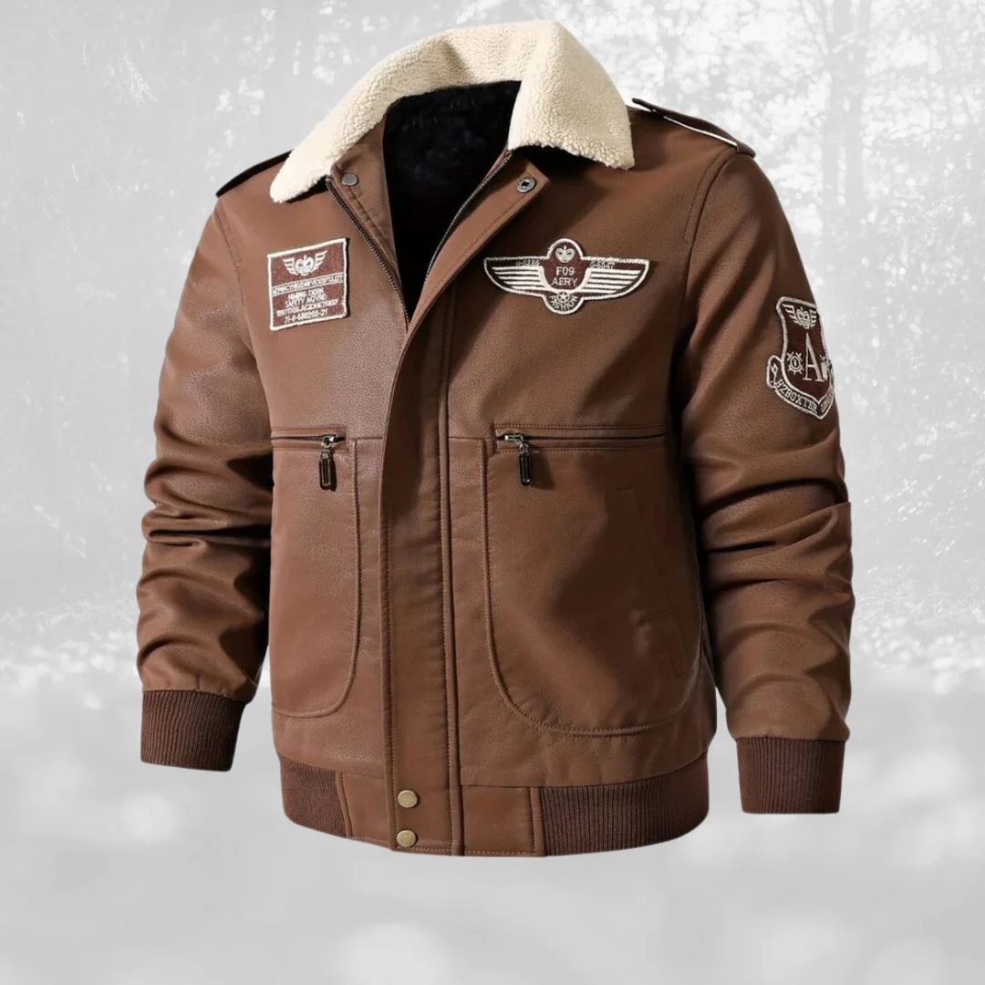 Celino | Sherpa collar flight jacket for men - Image 7