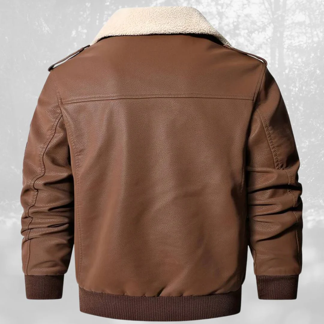 Celino | Sherpa collar flight jacket for men - Image 8
