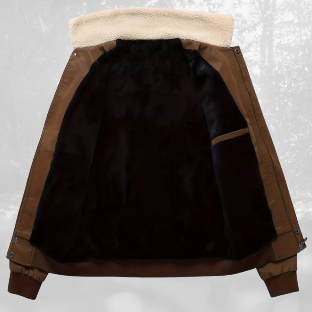 Celino | Sherpa collar flight jacket for men - Image 9