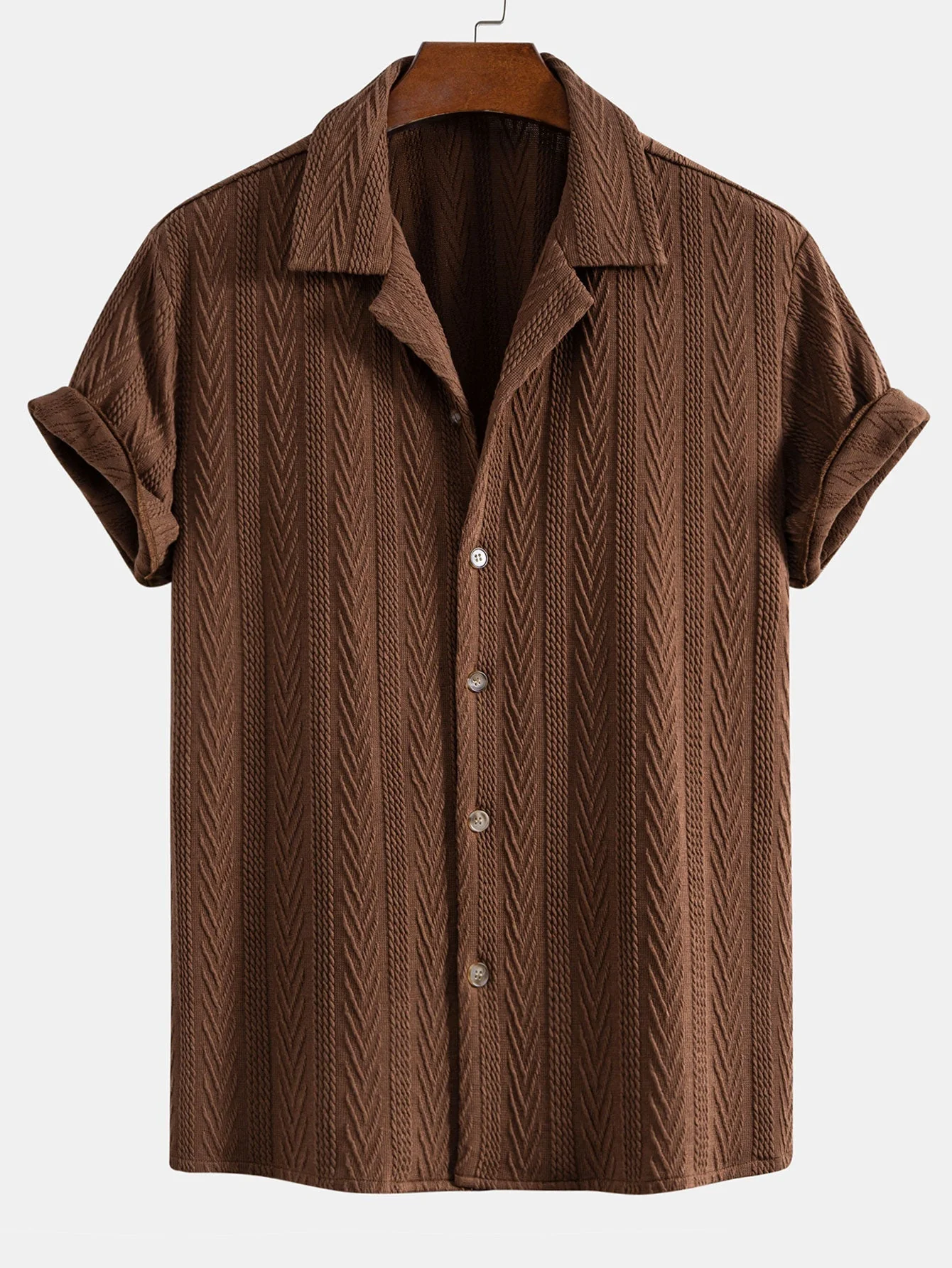 Celio® | Texture Jacquard Cuban Shirt & Straight Leg Linen Pants - Image 7
