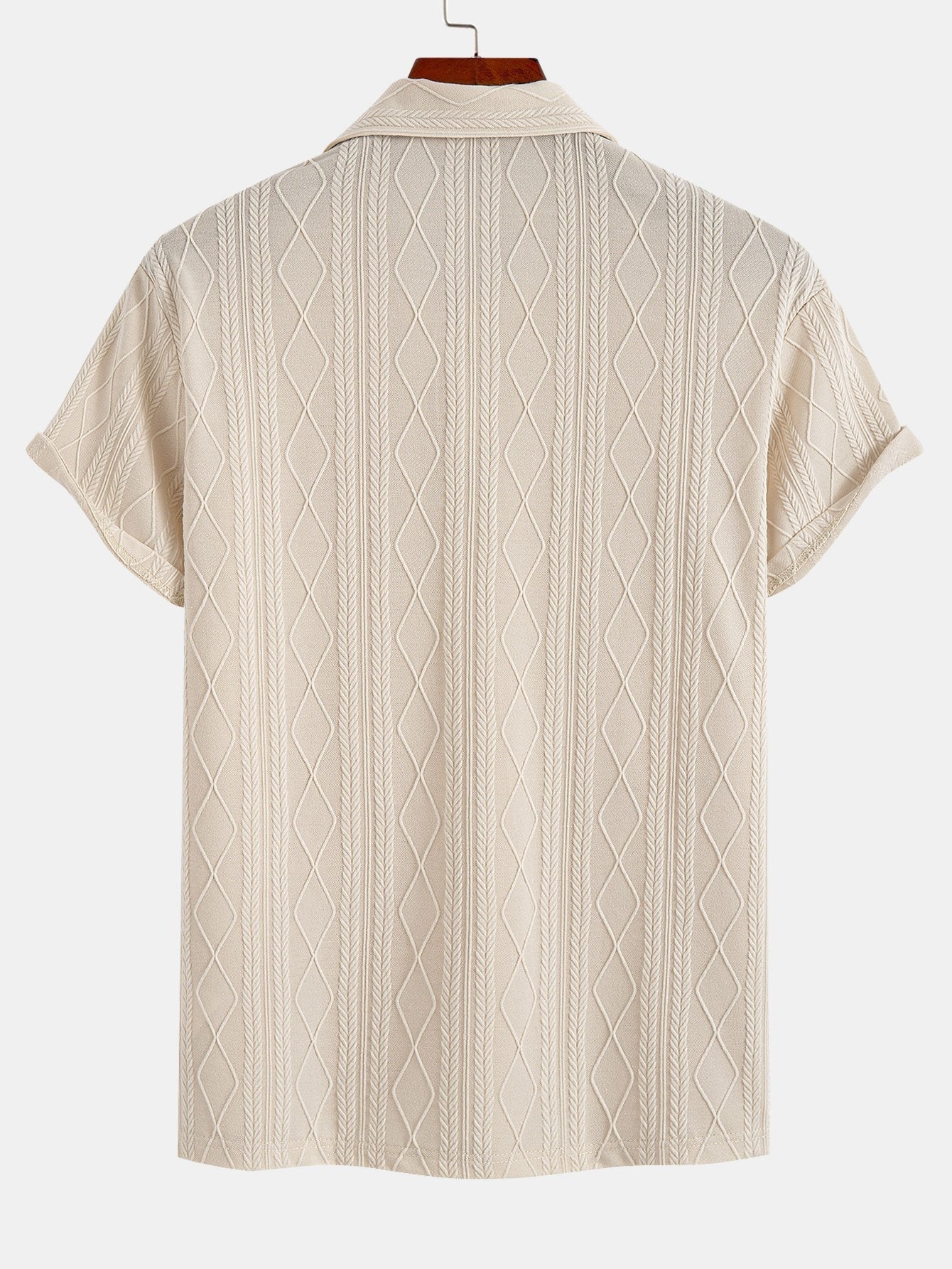 César® | Knitted Geometric Rhombus Jacquard Polo - Image 7