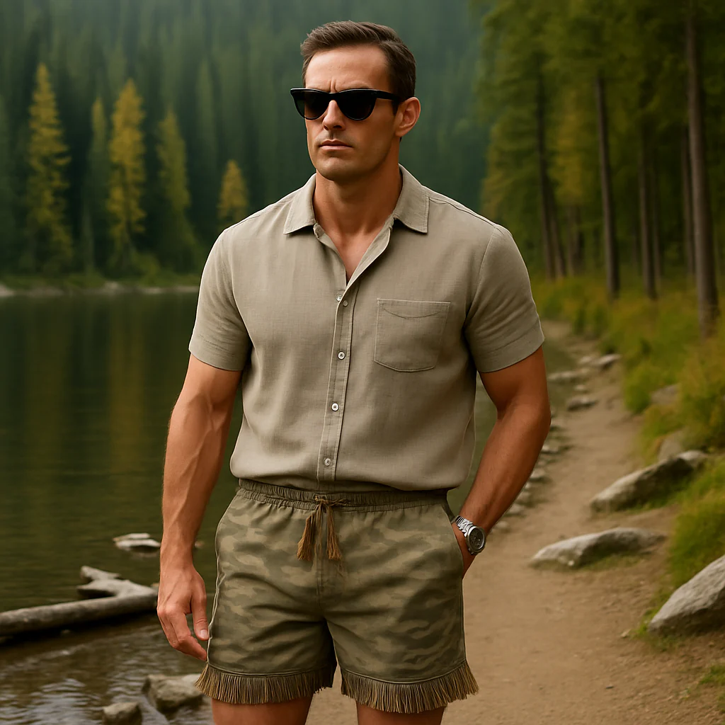 Cesar | Men'S Summer Fashion Tassel Camouflage Cotton Casual Shorts - Image 3
