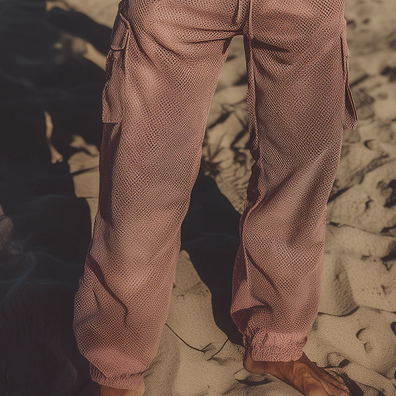 Chandler | Men'S Spring And Summer Fashion Casual Mesh Fabric With Lining Multi-Pocket Cuff Elastic Waist Pants - Image 3