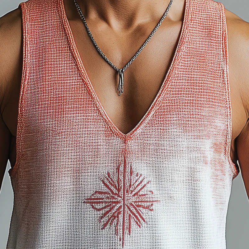 Chandler | Men'S Summer Fashion Gradient Print Waffle Tank Top - Image 3