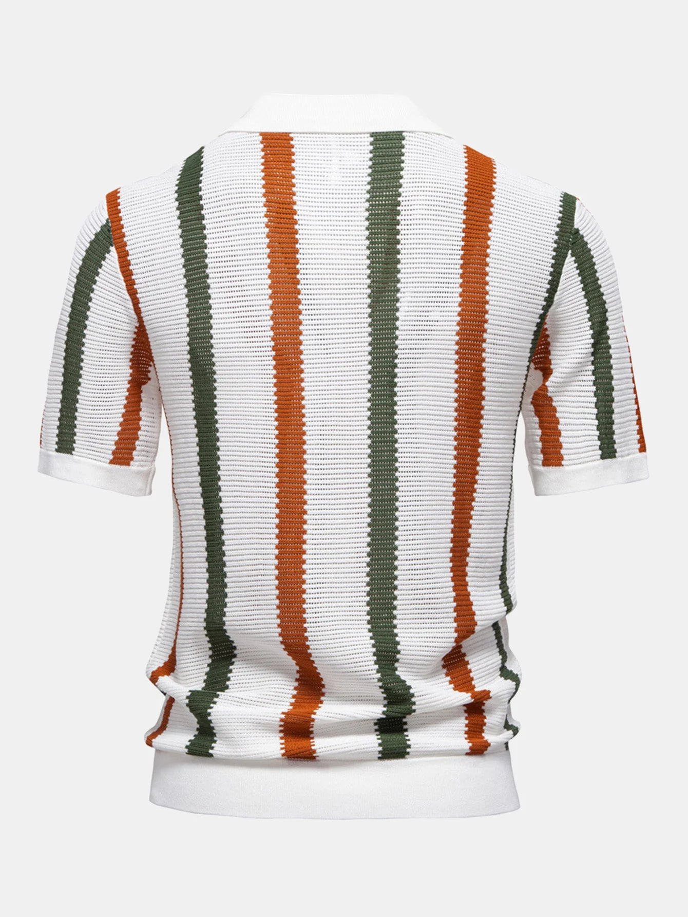 Chris® | Stripe Knit V Neck Polo Shirt - Image 2