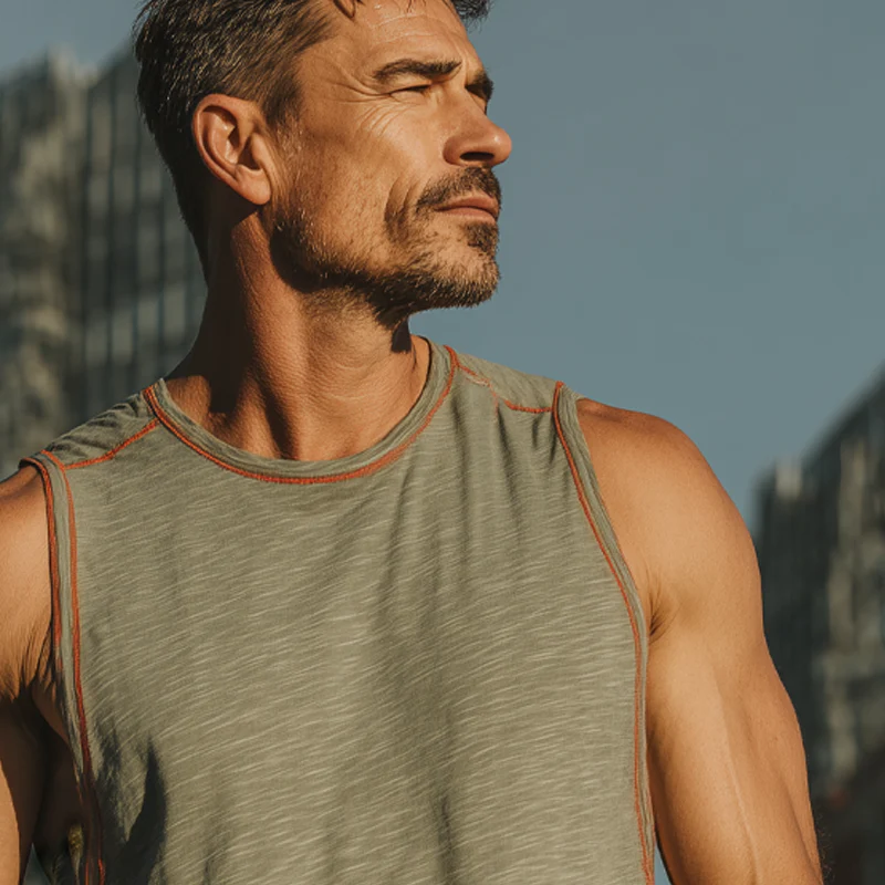 Chris | Men'S Blended Round Neck Sleeveless Tank Tops - Image 3