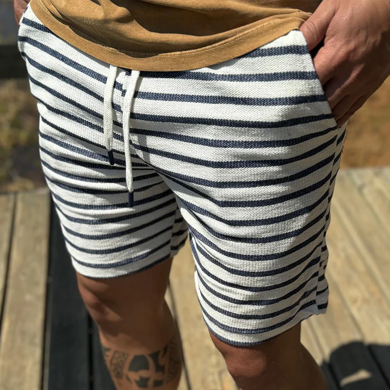 Chris | Men'S Casual Sailing Stripe Drawstring Shorts - Image 2