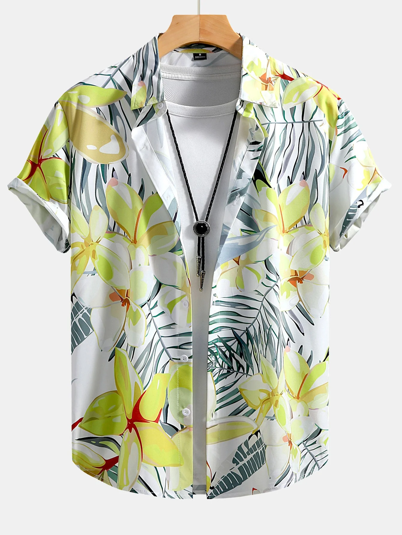 Christian® | Flower Plants Print Button Up Shirt & Swim Shorts - Image 13