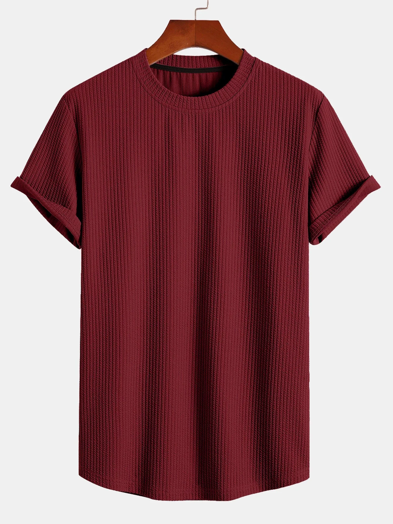 Christian® | Muscle Fit Ribbed Arc Hem T-Shirt - Image 7