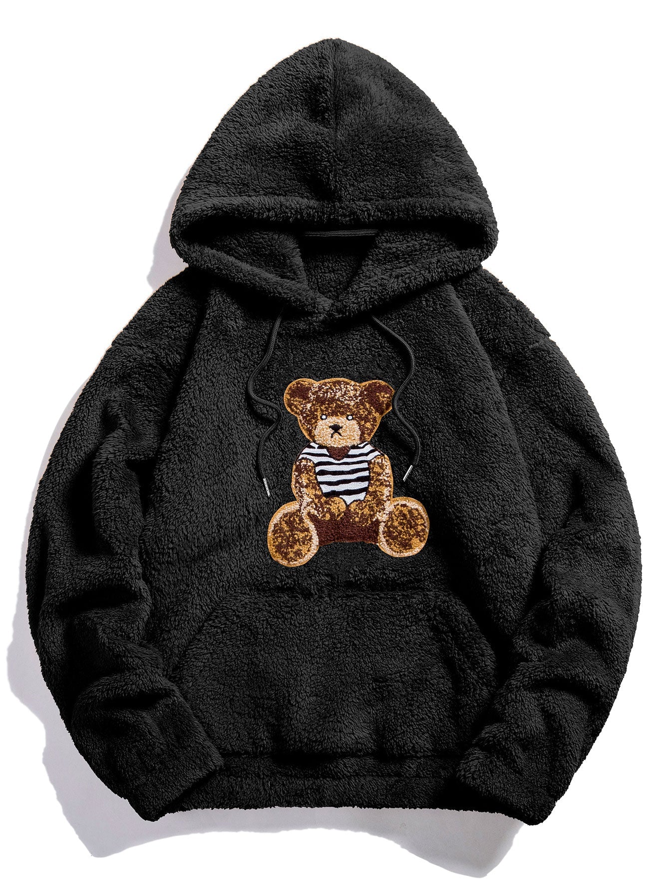 Christian | Bear Embroidered Patch Teddy Hoodie - Image 2