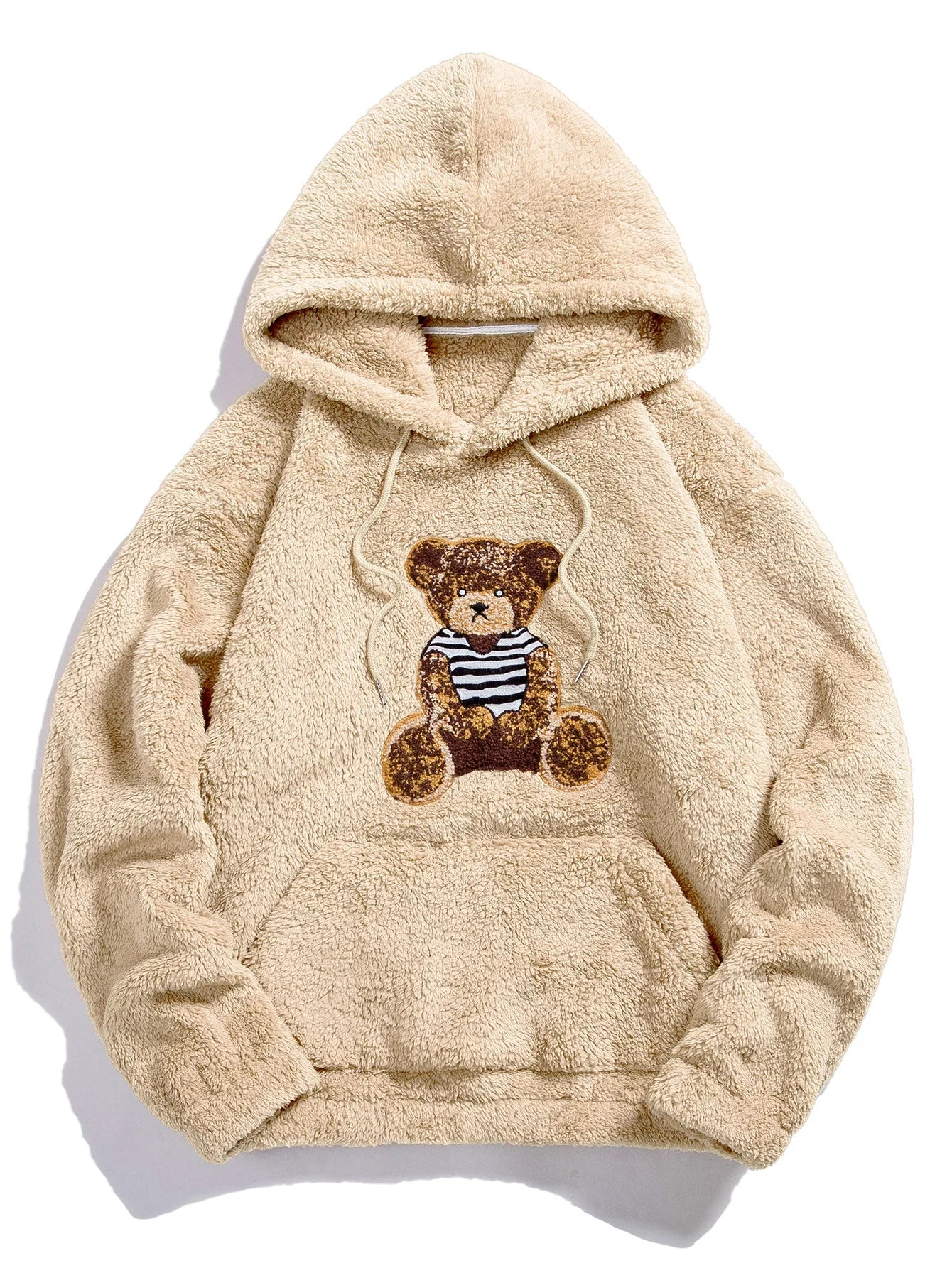 Christian | Bear Embroidered Patch Teddy Hoodie - Image 3