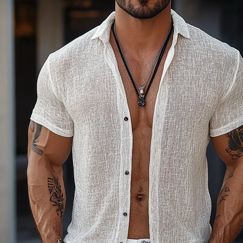Christopher | Men'S Casual Blended Short-Sleeved Shirt - Image 3