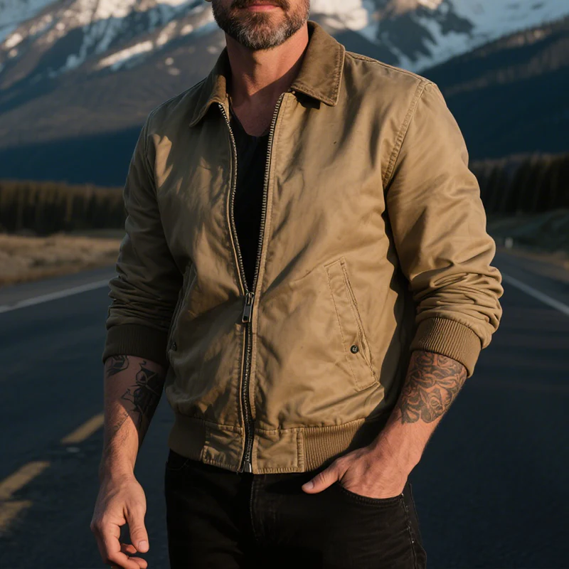 Christopher | Men'S Retro Casual Wilderness Washed Short Lapel Jacket - Image 2