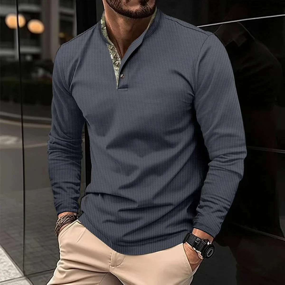 Cian® | Stylish Longsleeve Polo For Men - Image 5
