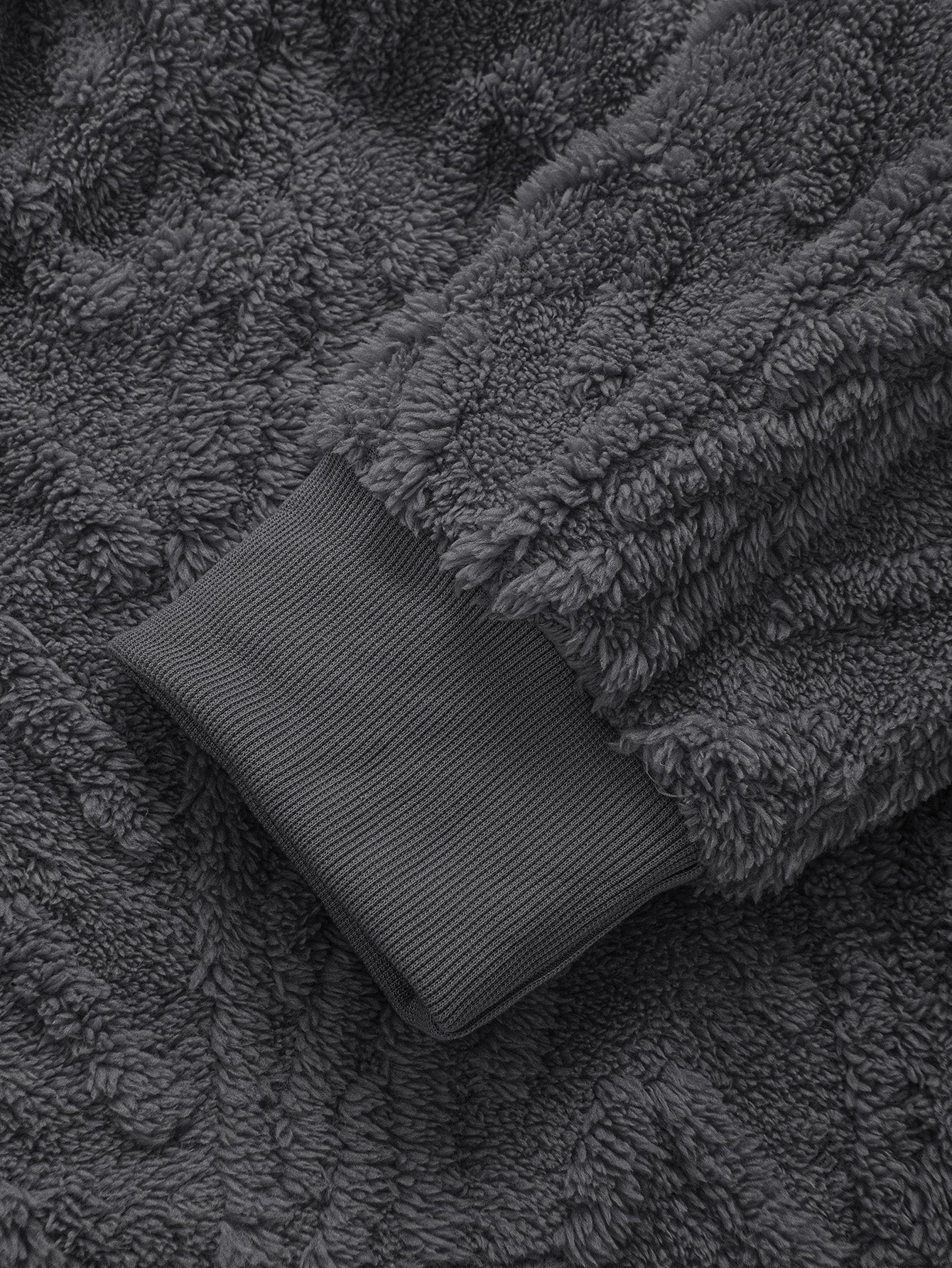 Cillian | Geometric Jacquard Zip Up Teddy Hoodie - Image 3