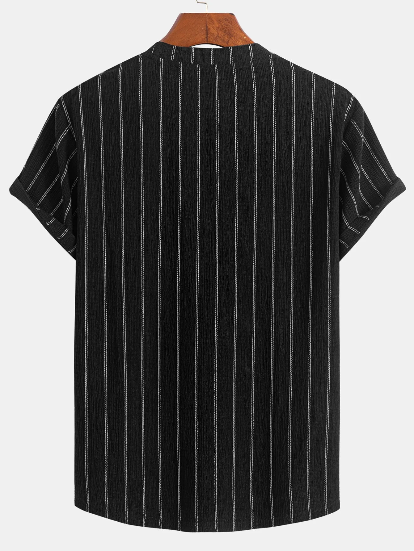 Cipriano® | Stripe Textured Arc Hem T-Shirt - Image 2