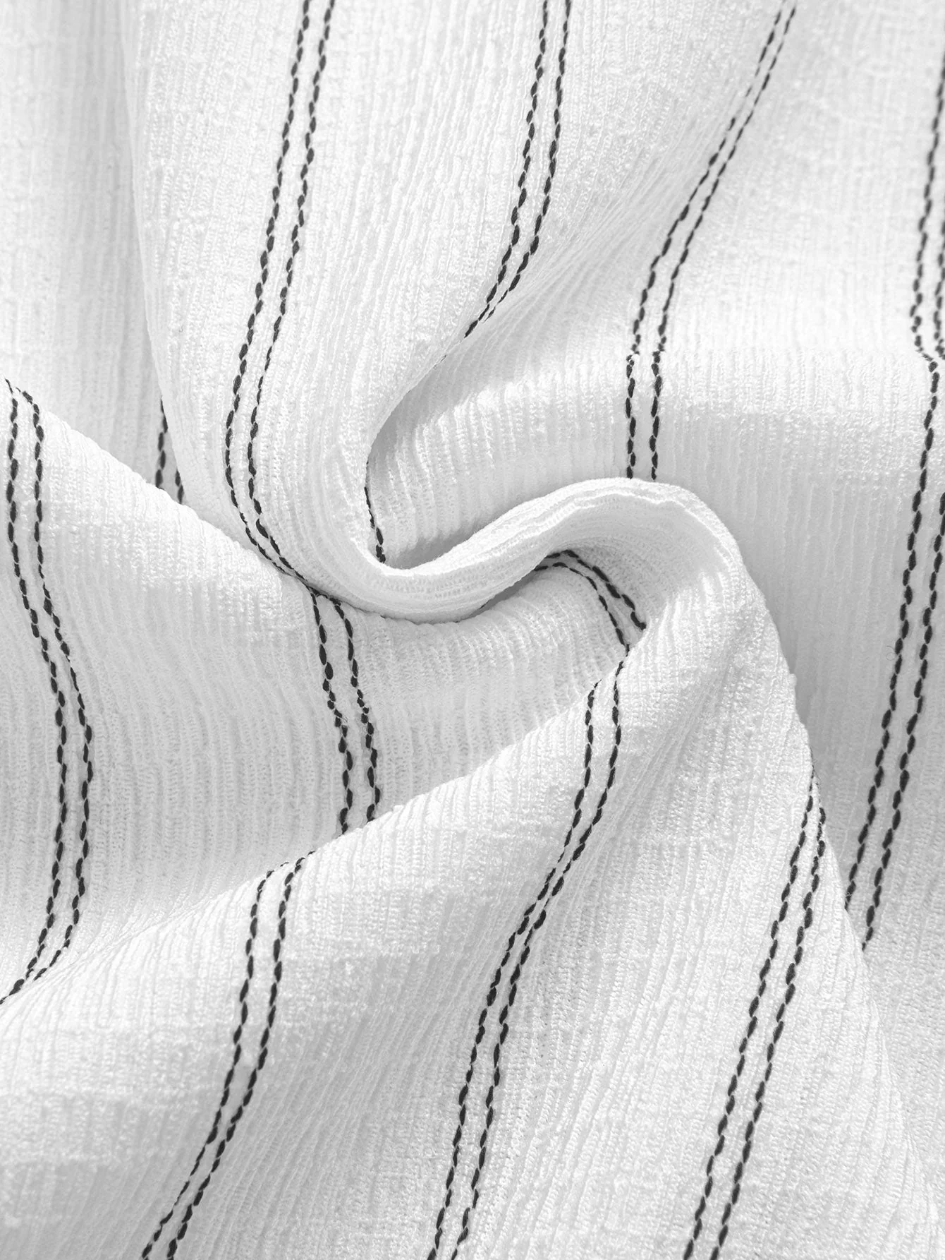 Cipriano® | Stripe Textured Arc Hem T-Shirt - Image 6