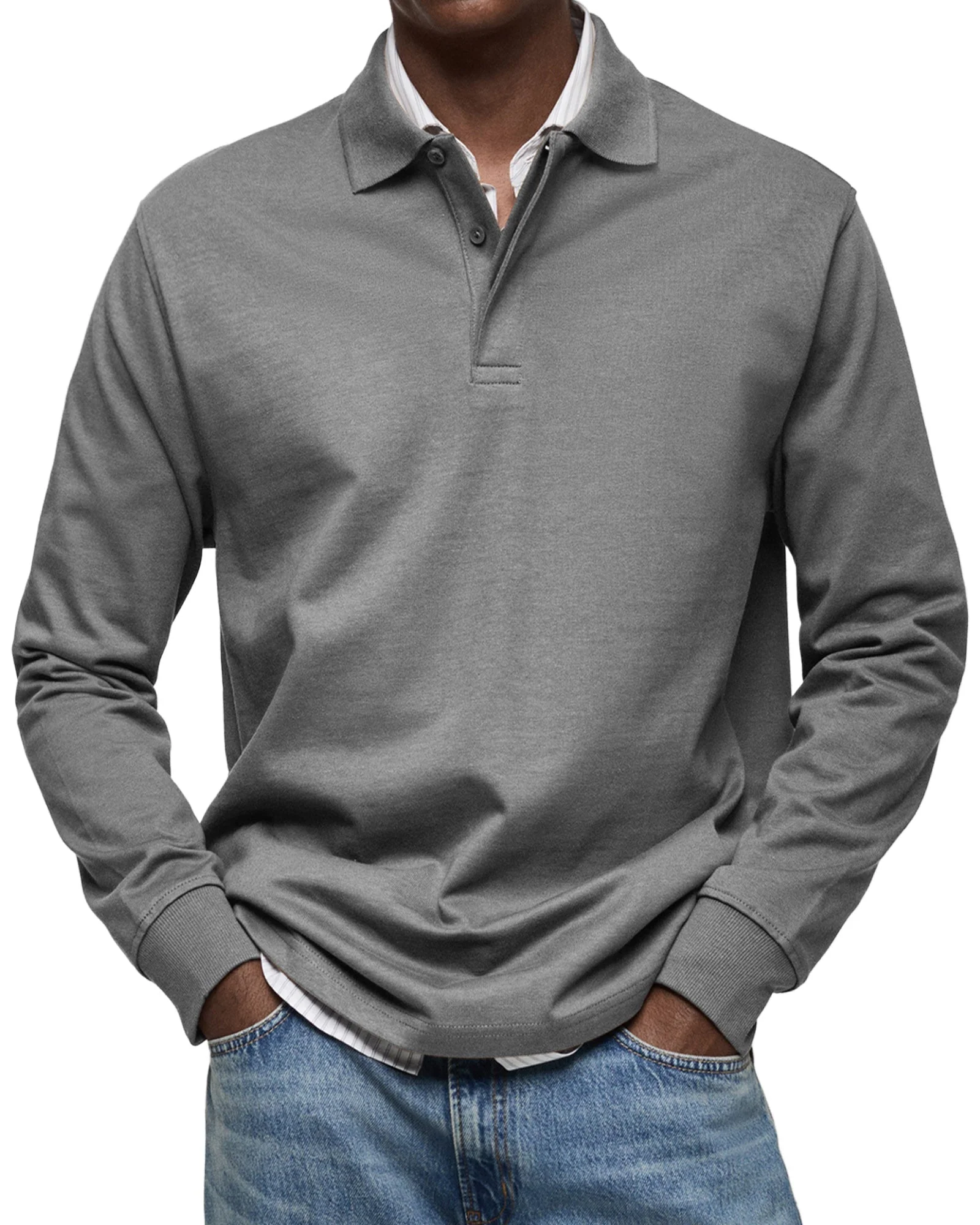 Cirilo® | Elegant Long-Sleeved Polo Shirt - Image 6