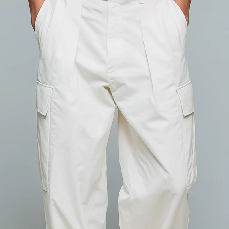 Clarence | Men'S Casual Solid Color Breathable Cotton Multi-Pocket Straight Cargo Pants (Belt Excluded) - Image 3