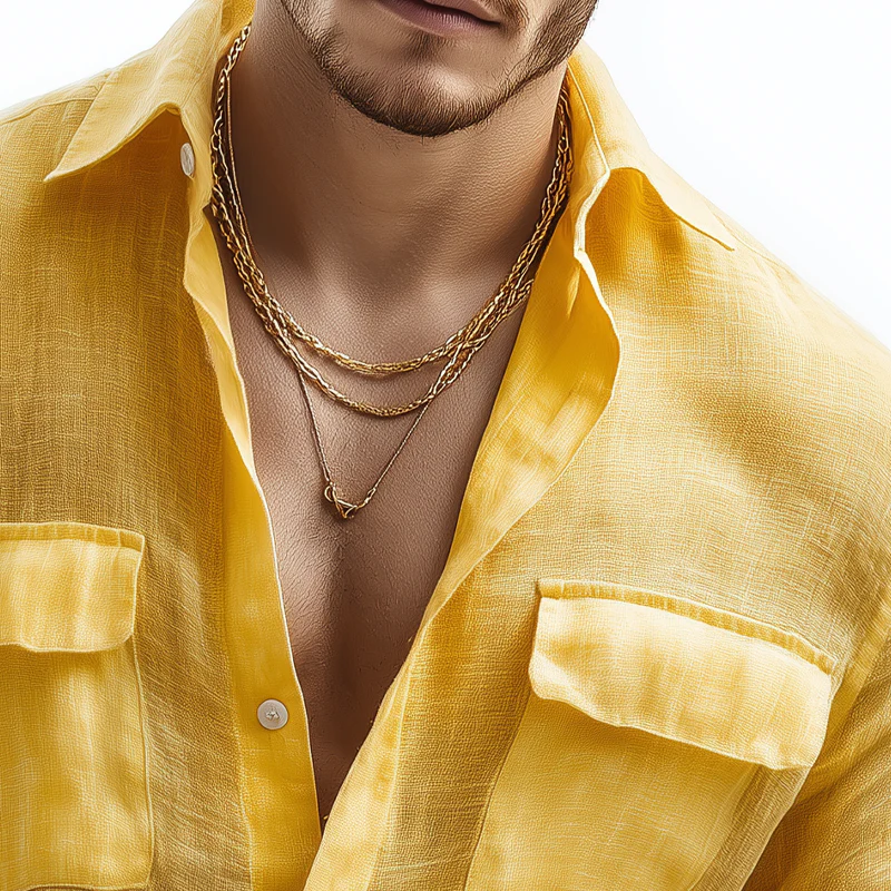 Clarence | Men'S Solid Color Linen Long Sleeve Shirt - Image 3