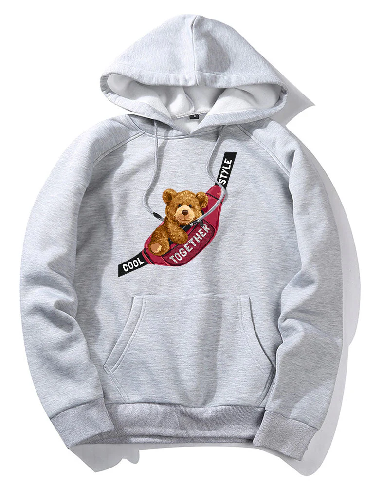 Clay | Shoulder Bag Bear Print Hoodie - Image 11