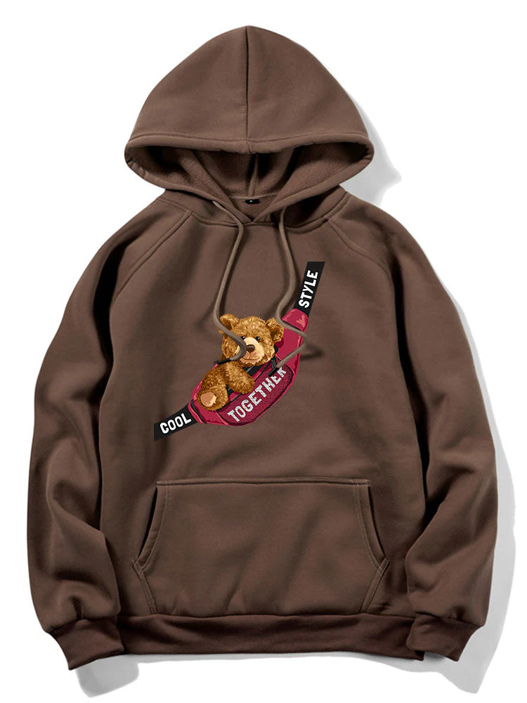 Clay | Shoulder Bag Bear Print Hoodie - Image 13