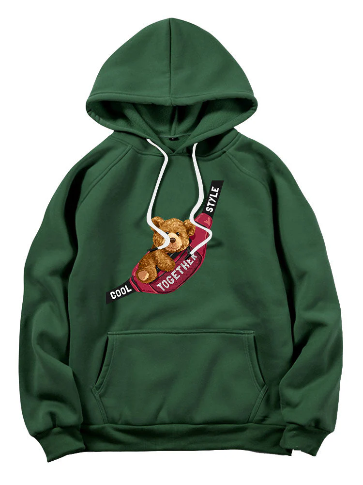 Clay | Shoulder Bag Bear Print Hoodie - Image 4