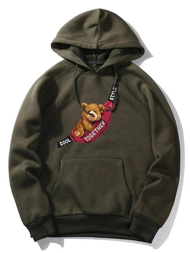 Clay | Shoulder Bag Bear Print Hoodie - Image 5