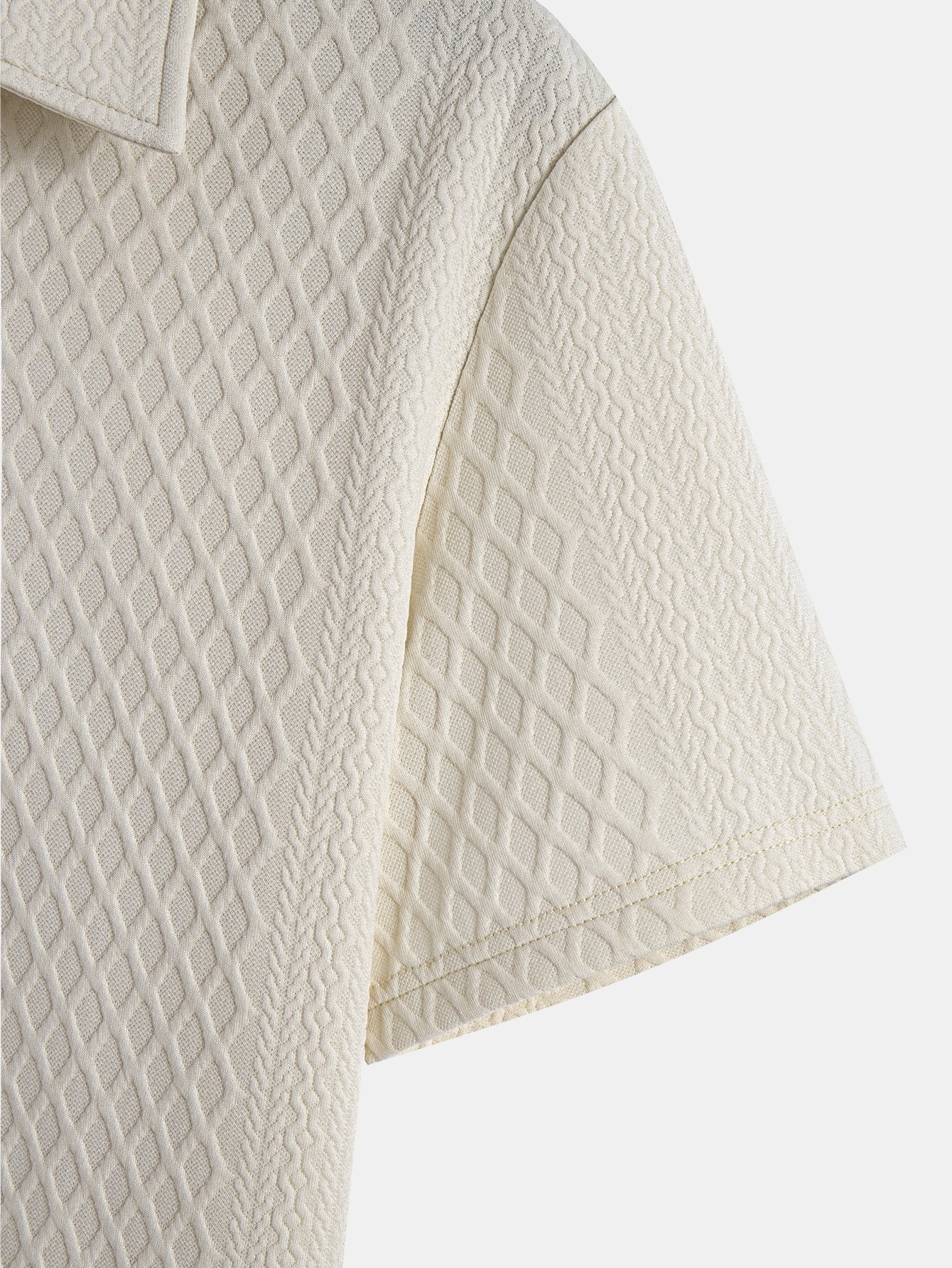 Cleto® | Rhombus Geometric Jacquard Polo - Image 7