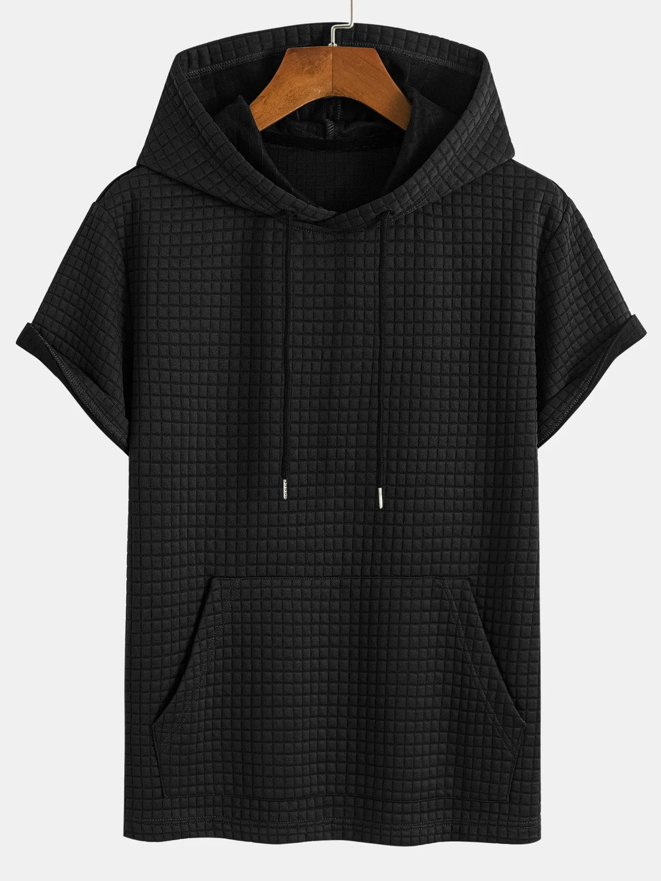 Cliff® | Kangaroo Pocket Waffle Hooded T-Shirt & Shorts - Image 7