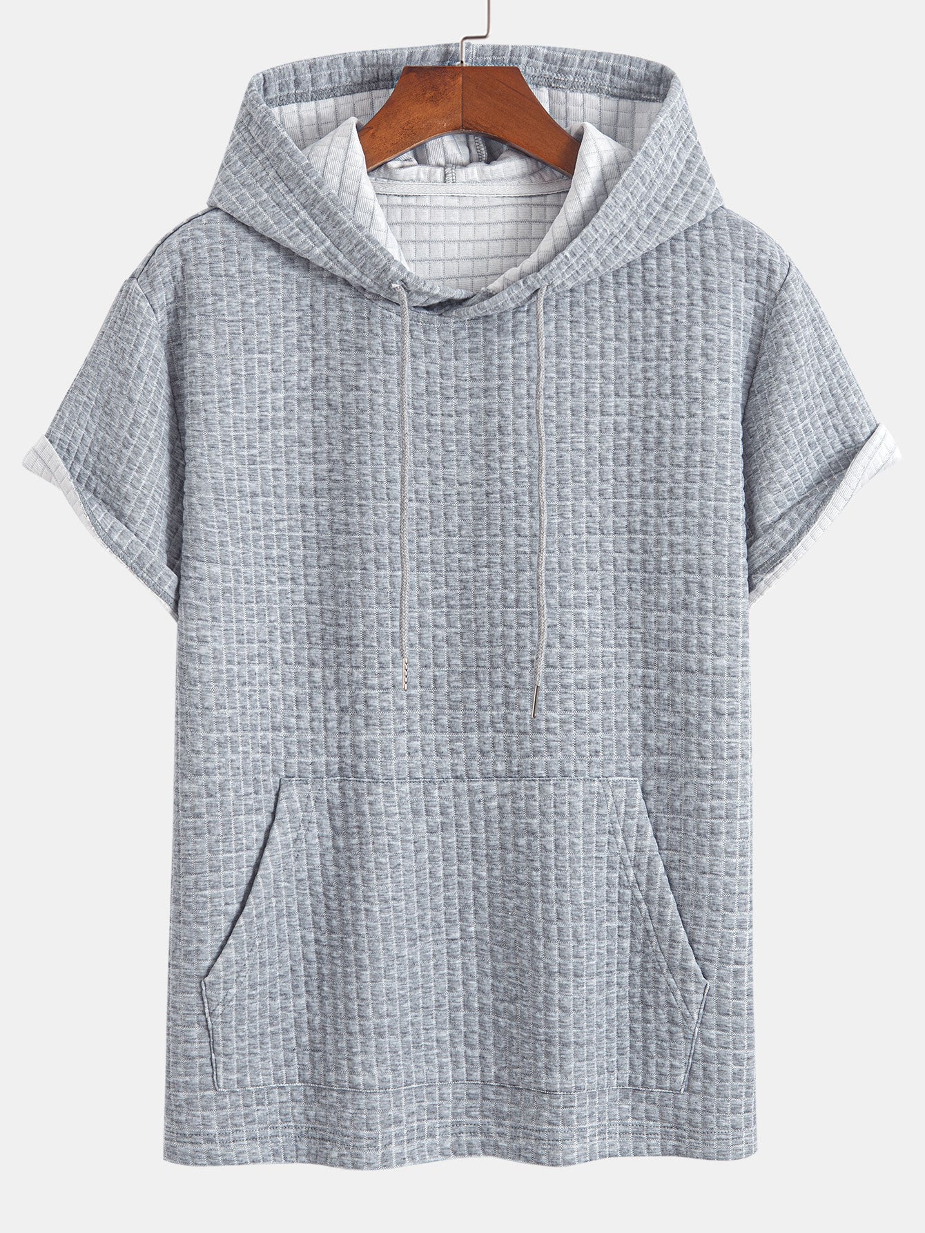 Cliff® | Kangaroo Pocket Waffle Hooded T-Shirt & Shorts - Image 9