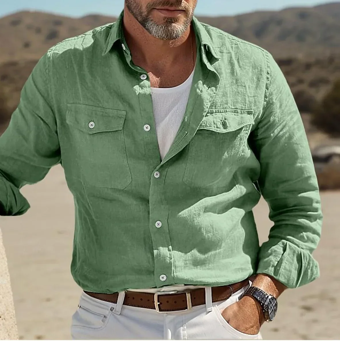 Clifford® | Men'S Linen Longsleeve - Image 3