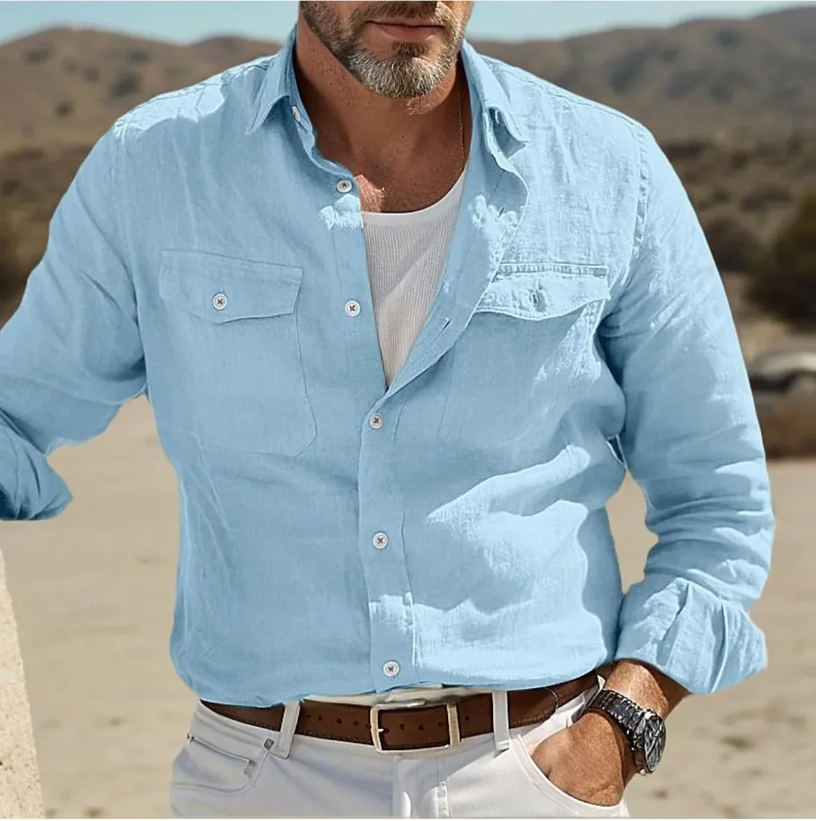 Clifford® | Men'S Linen Longsleeve - Image 4