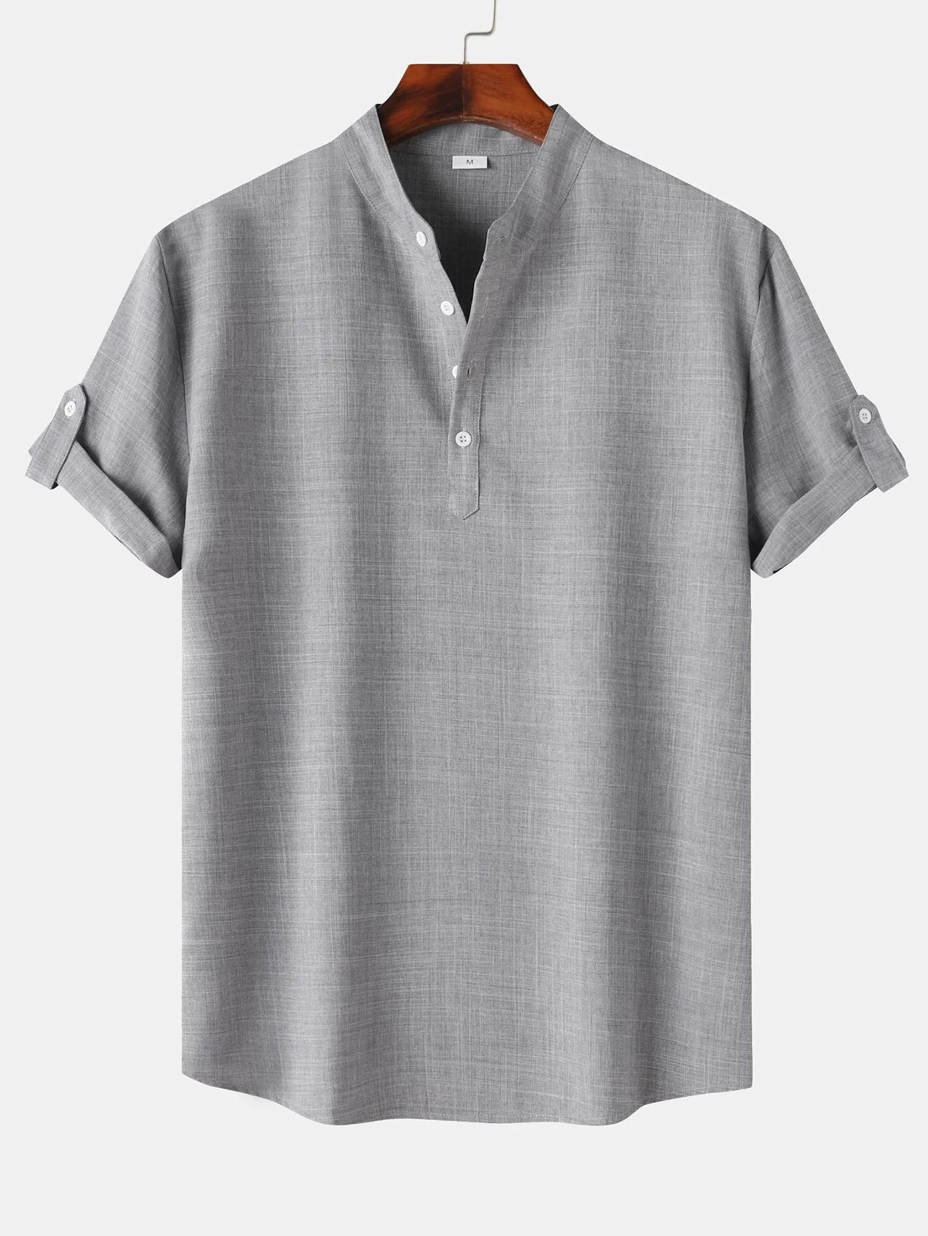 Clifford® | Short Sleeve Linen Look Henley Shirt - Image 4