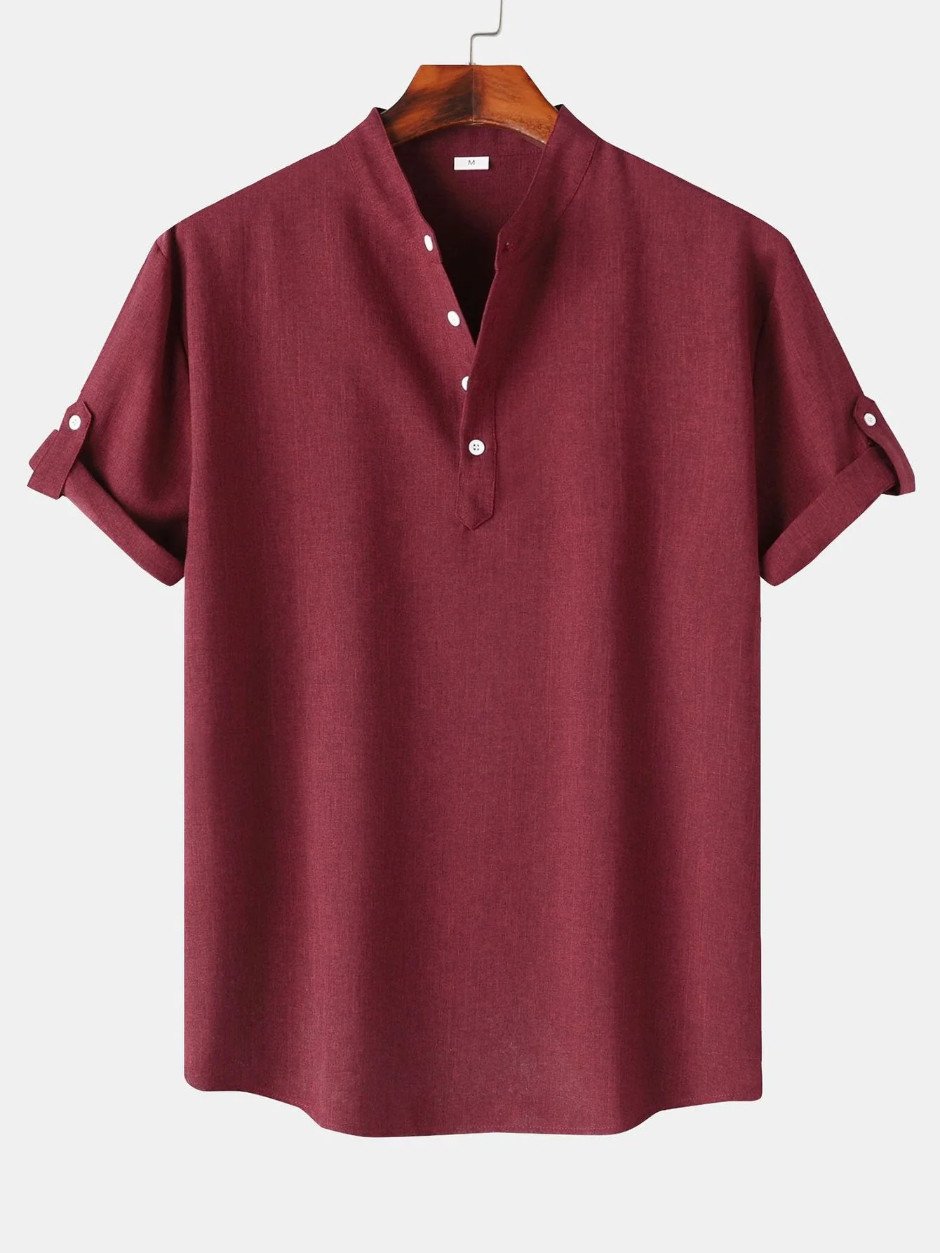Clifford® | Short Sleeve Linen Look Henley Shirt - Image 7