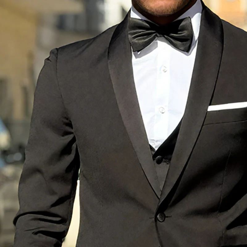Clifford | Men'S Retro Casual Solid Color Satin Splicing Dress High-End Blazer - Image 3